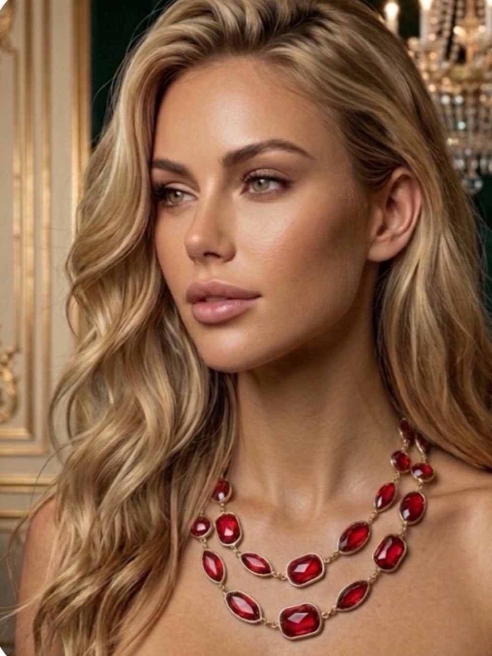 NWT ⚜️♥️⚜️ House of Harlow 1960 Red Gemstone Necklace